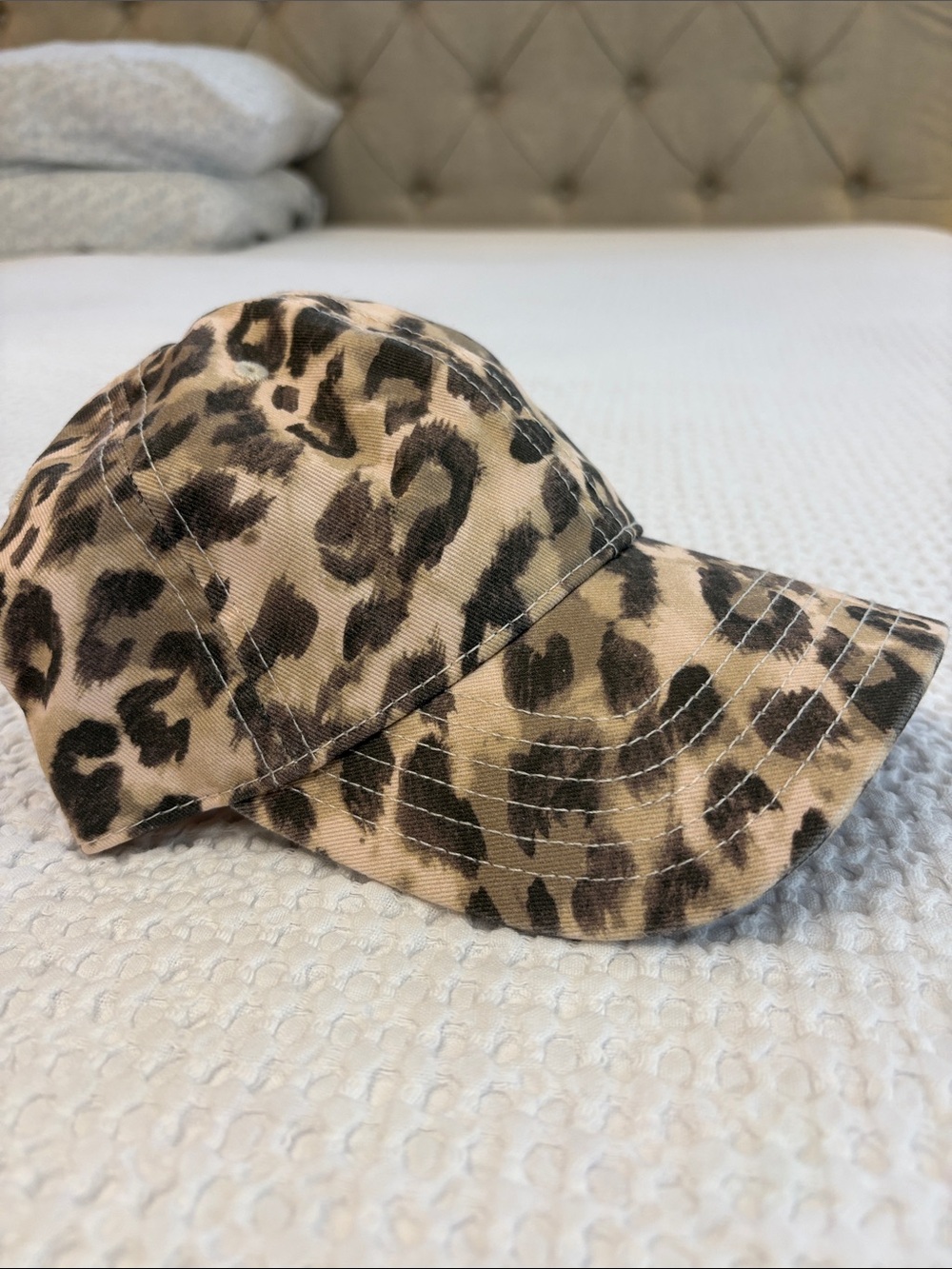 aerie Leopard Print Baseball Cap - Beige & Brown